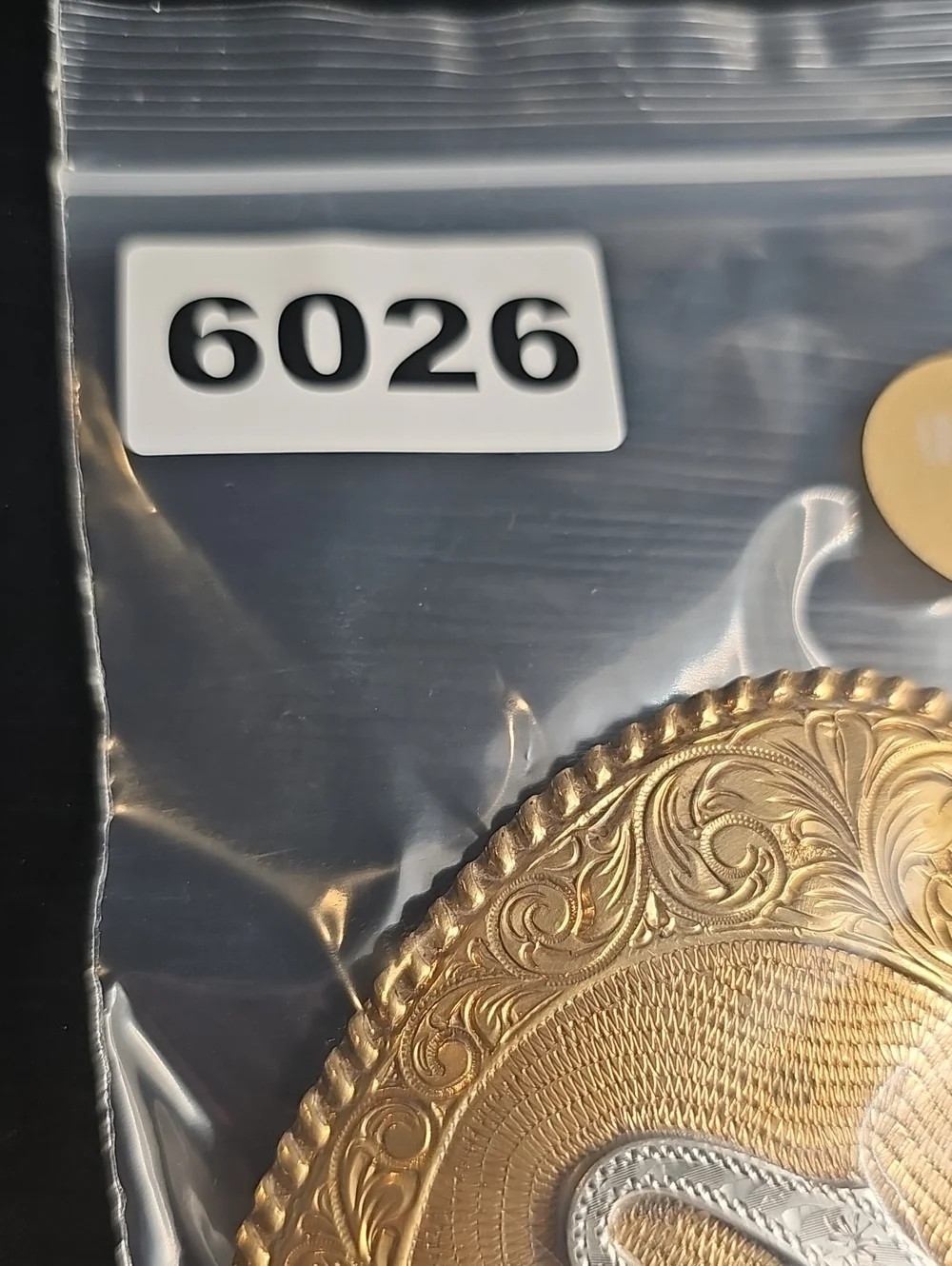 Crumrine El Futuro Bronze Belt Buckle Mens Size OS Gold Silver Initial O Vintage